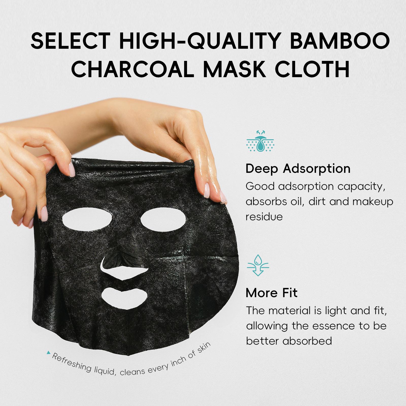 Charcoal Purifying Facial Mask, 10pcs/set Oil Control & Pore Care Facial Mask, Moisturizing Facial Skin Care Mask for Women & Men, Hydrating Face Mask