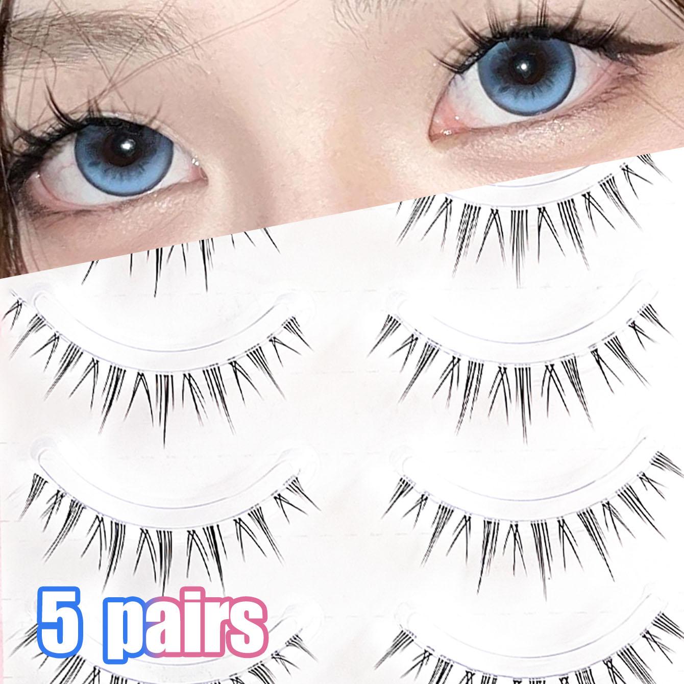 Babydoll Style Natural False Eyelashes, Soft Smooth Cartoon Fairy Design, Perfect for Role Play, Reusable, Single Unit