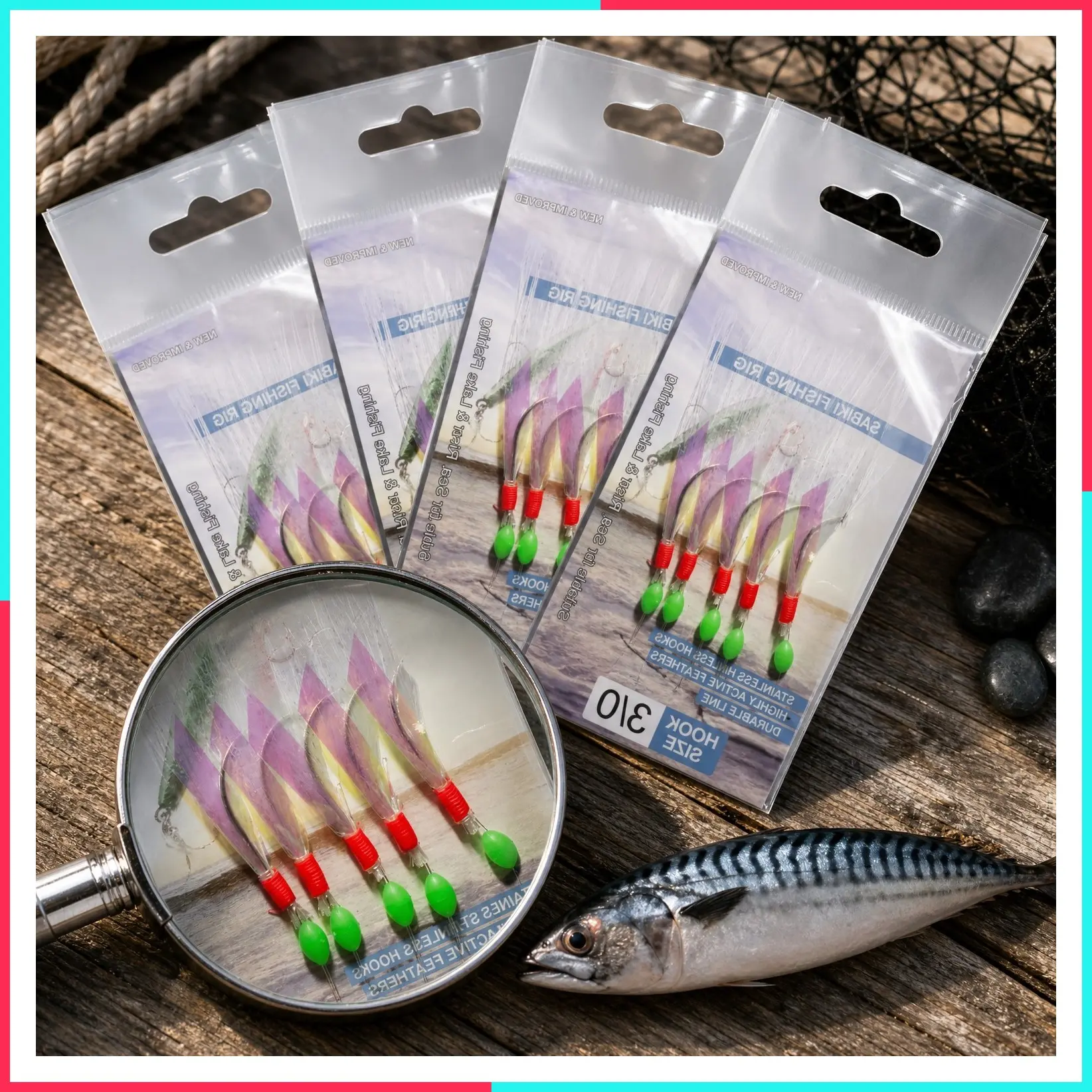 Reflective Luminous Mackerel Feather Lures with Anti-Rust Steel Hooks - Versatile Freshwater & Saltwater Fishing Bait for Sea Bass, Trout, Perch, Carp