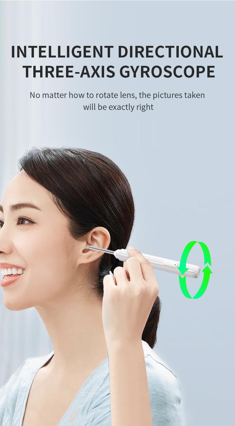 TikTokShopRestock-Earwax removal tool kit with camera, portable 360° wide-angle ear cleaner, Type-C charging, waterproof, suitable for iPhone and Android phones,Father's Day Gifts