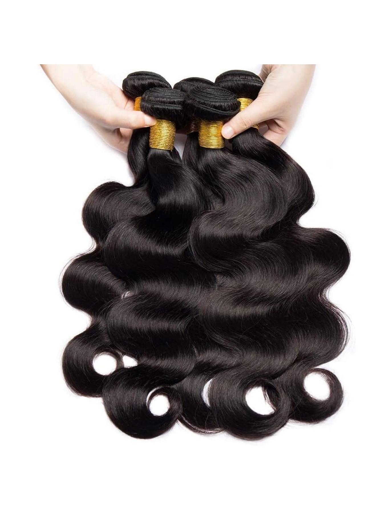 12A Human Hair Bundles Body Wave Bundles Human Hair 100% Unprocessed Brazilian Virgin Hair Body Wave 3 Bundles Deals Real Human Hair Extensions For  Women Natural Black