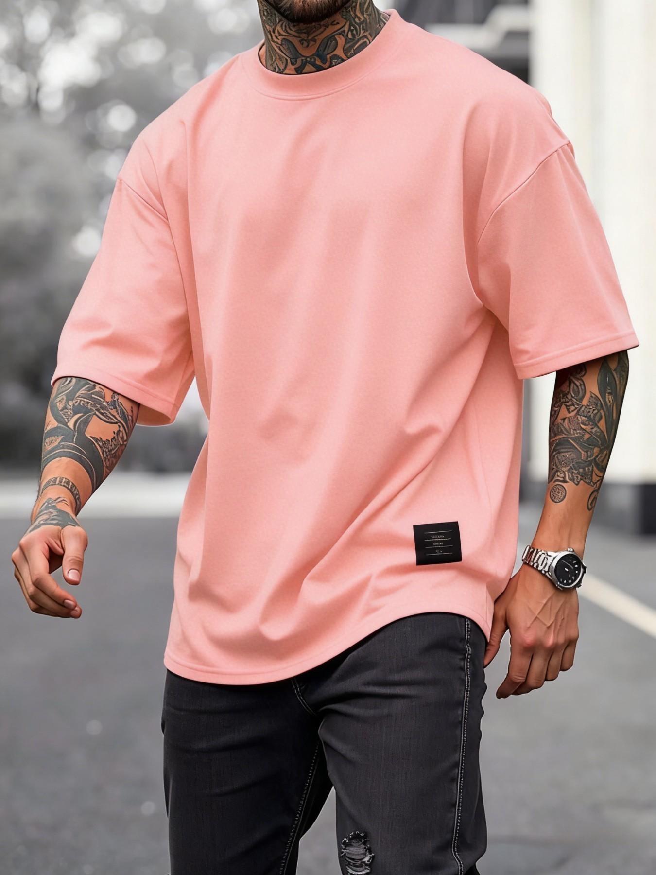 Men's Plus Size Round Neck Short Sleeve Shirt, Ultra Comfortable Everyday Wear, Casual Streetwear Oversized Style, Perfect for Daily Use