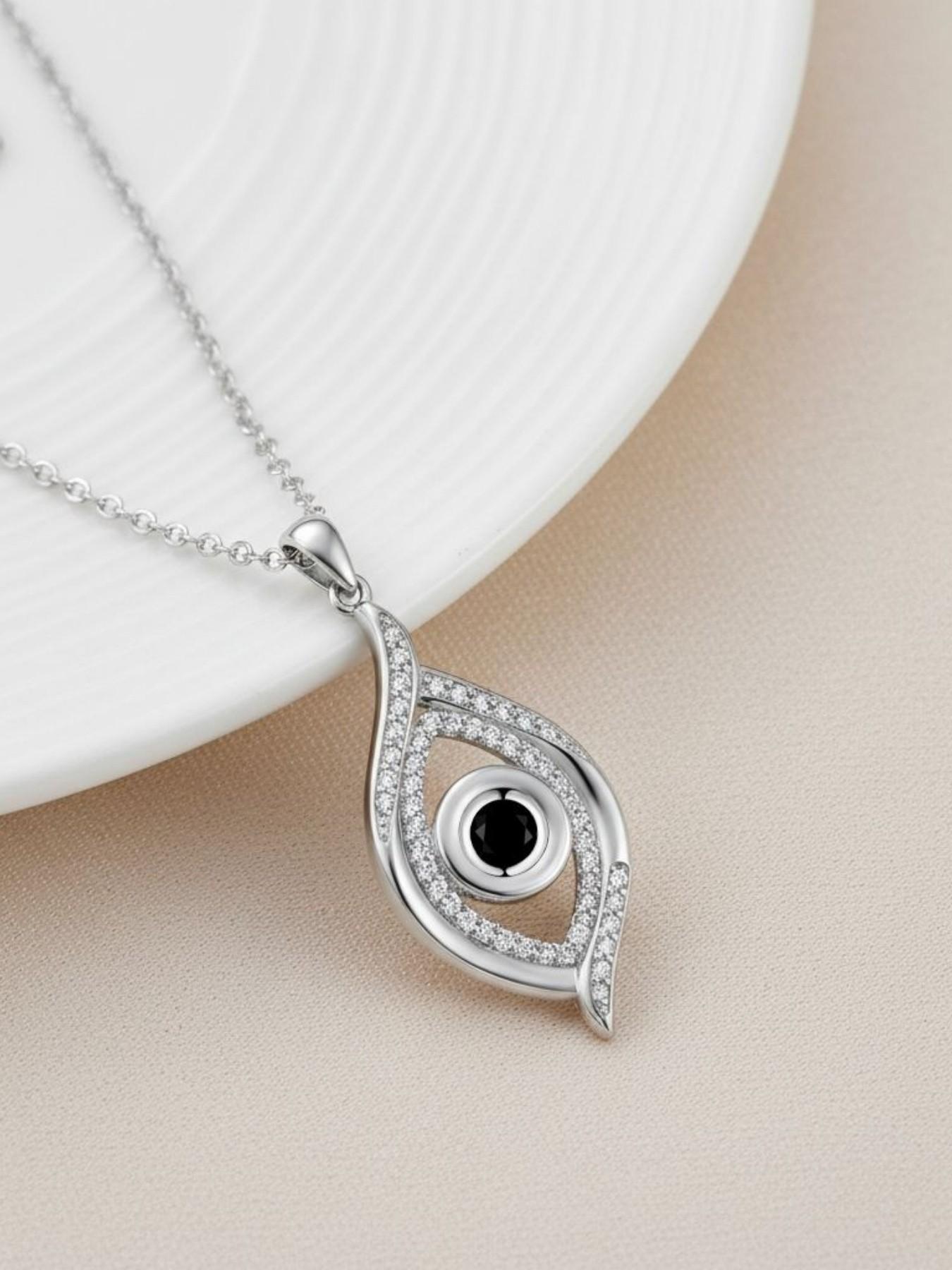 Dark Eye · Guardian Glow Unique evil eye gem necklace with distinctive design.Paired with a preserved rose & teddy bear gift box.Perfect mysterious gift for birthdays, Valentine’s Day, Mother’s Day and Christmas.