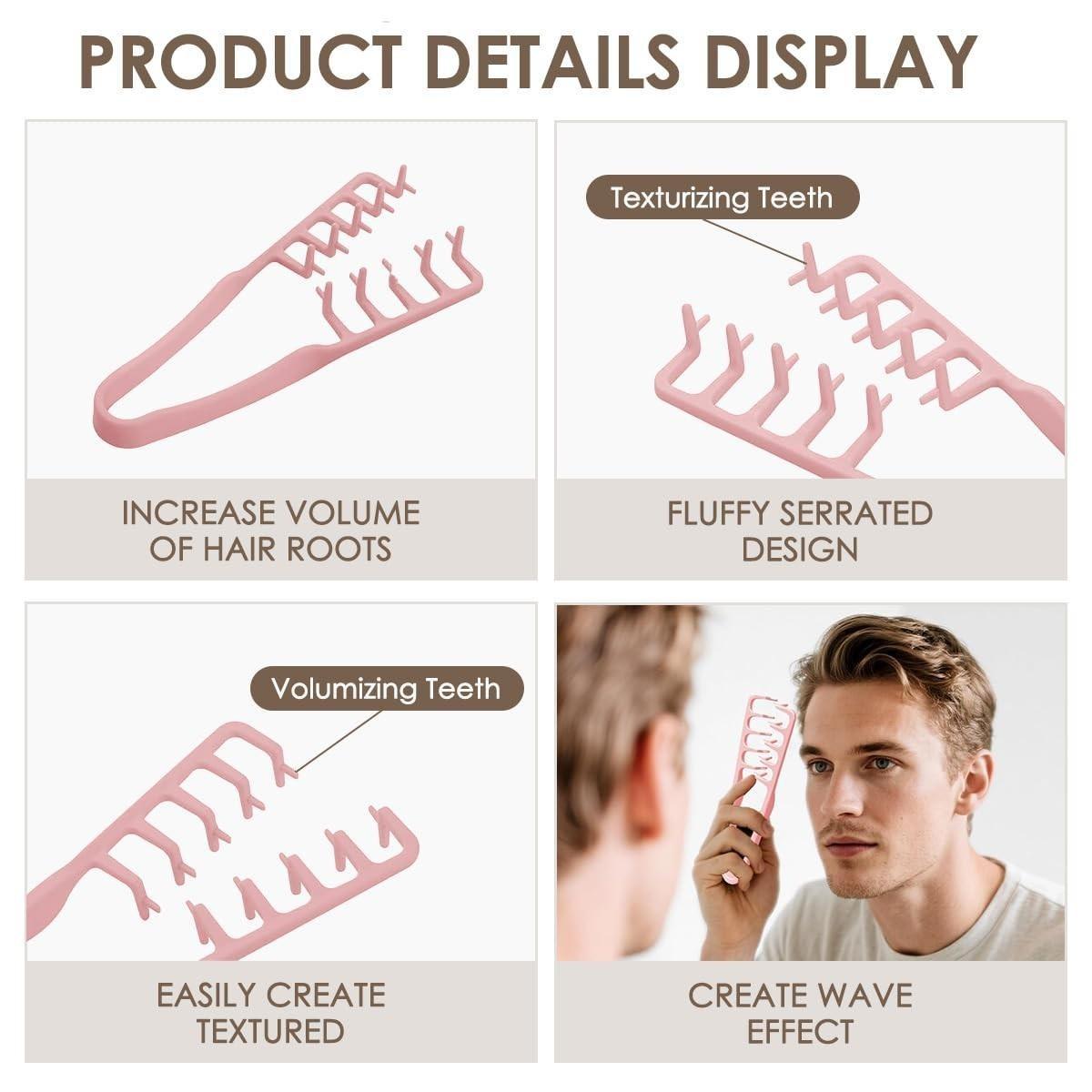 Volumizing Texture Hair Comb, Root Lifting for Men and Women, Covers Hair Parting and Bangs, Styling Brush for Thickening Hair