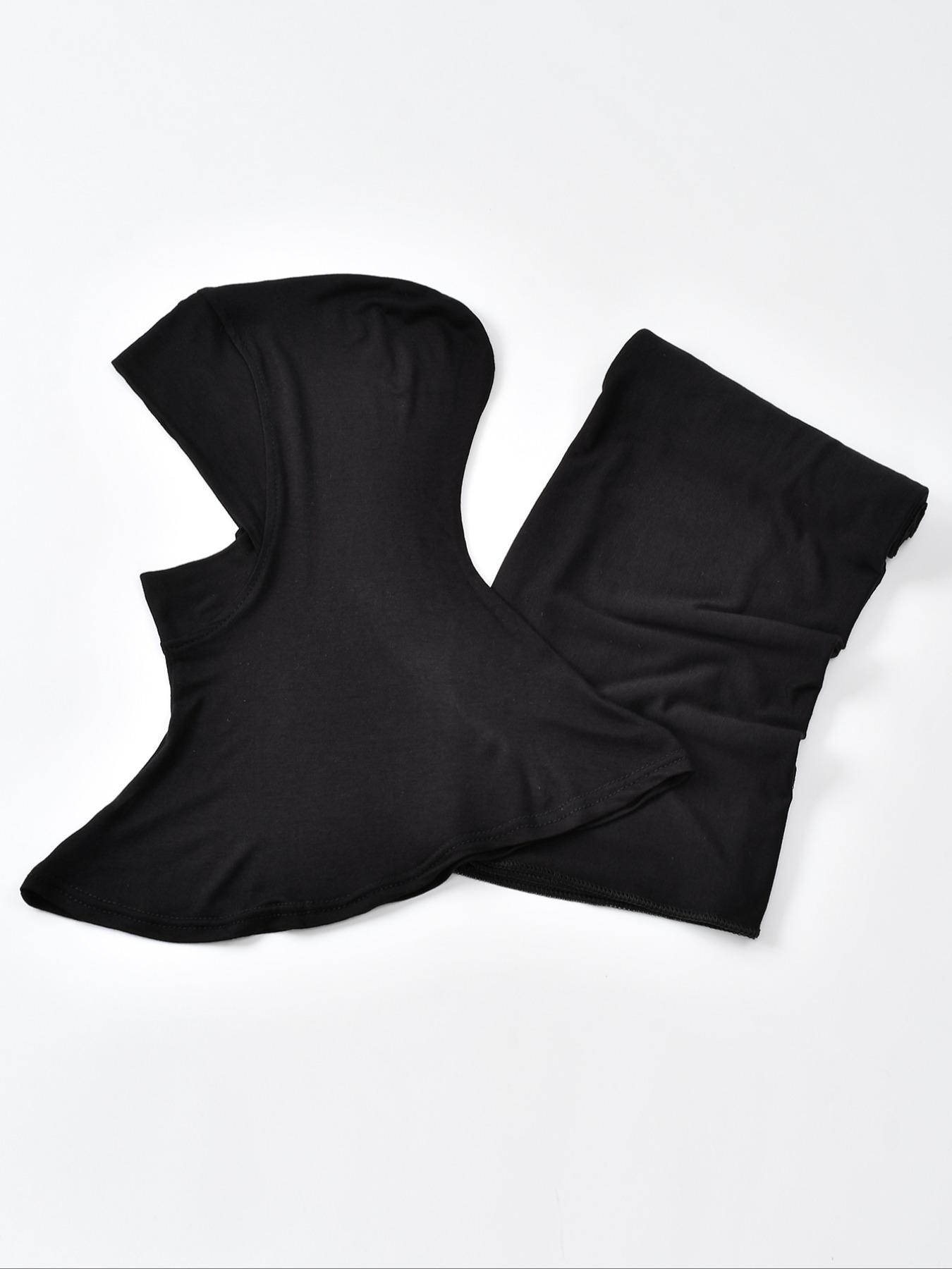 Women's Classic Plain Color Elegant Casual Chin Cover Hat + Silk Cotton, High-End Modal Knit Headscarf, Suitable for Daily Use, Outdoors, Parties, Turban Hijab