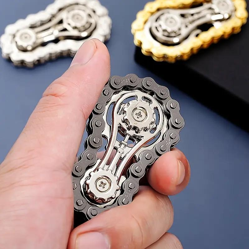 Trendy Stress Relief Finger Chain Gear Fidget Spinner, Mechanical Metal Toy for Anxiety Relief, Durable Design, Perfect Gift Idea