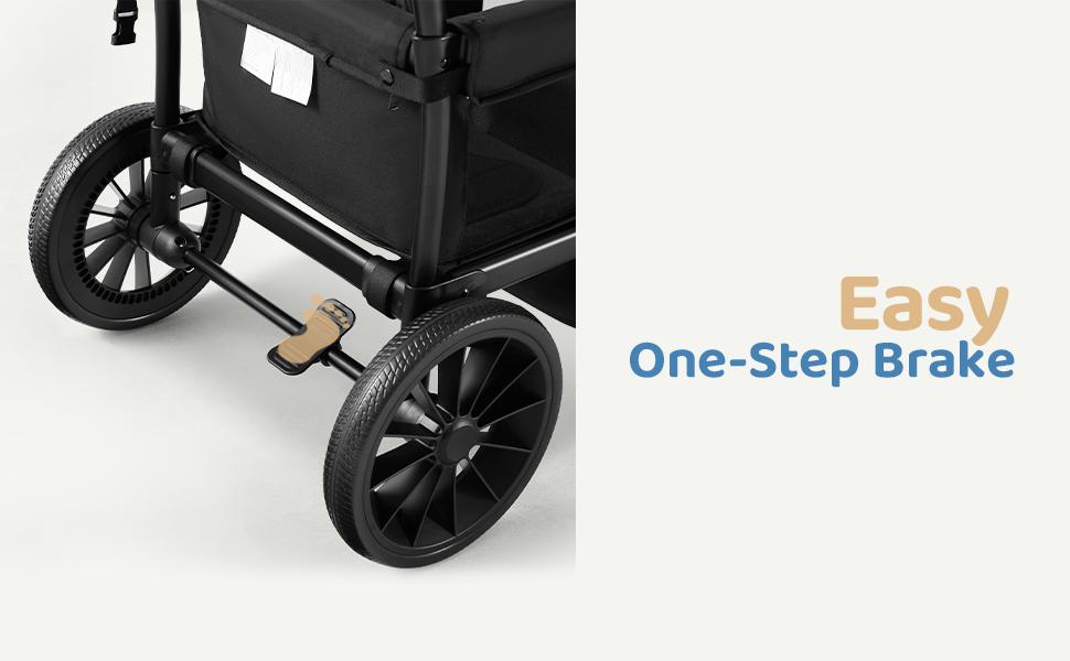 HARPPA Baby Stroller Wagon All-Terrain Wagon Stroller for 2 with Canopy, Strollers for Babies, Foldable 4-Seat, Wagon for Outdoor & Beach, Adjustable Push & Pull Handle, Footwell & Large Storage, Park & Camping Adventures, Travel System