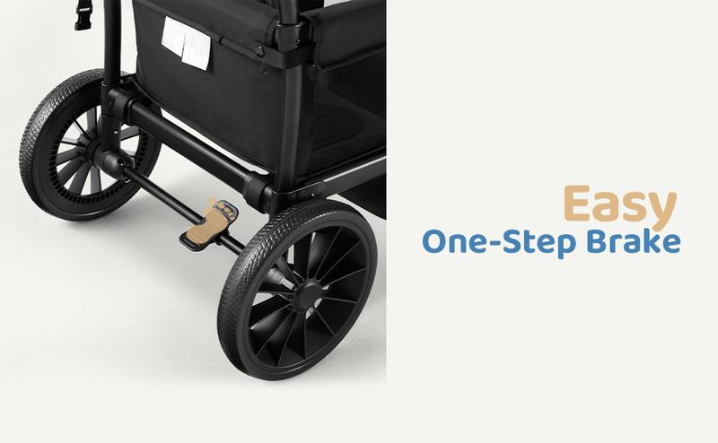 HARPPA | All-Terrain Wagon Stroller for 2 with Canopy, Foldable 2-Seat,Strollers for Babies, Foldable 2-Seat, Wagon for Outdoor & Beach, Adjustable Push & Pull Handle, Footwell & Large Storage, Park & Camping Adventures, Travel System