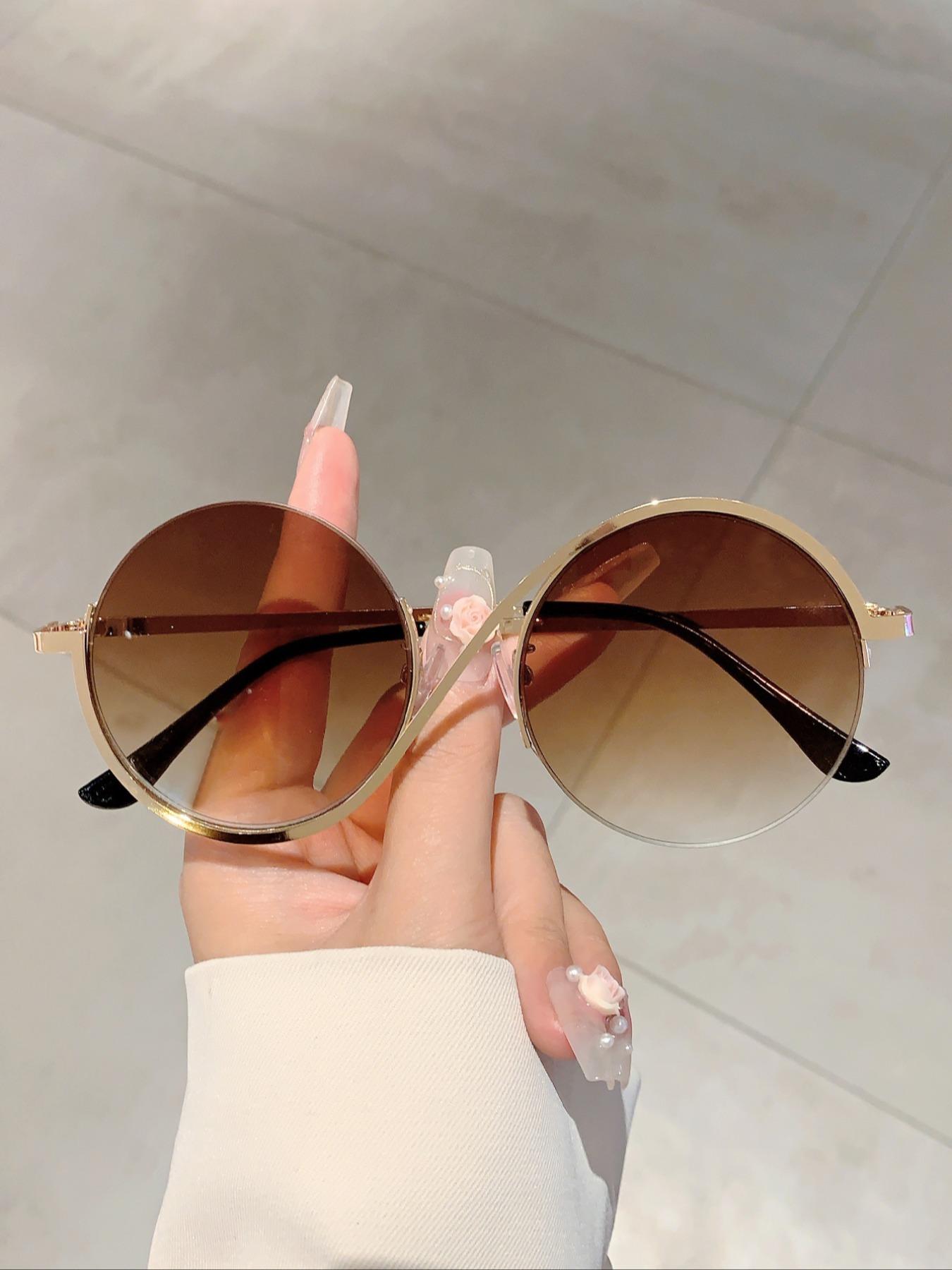 Women's Fashion Round Frame Glasses, Stylish New Design Eyewear for Parties & Daily Use, Elegant Simple Decorative Frames, Trendy Casual Frames, Round Frame Eyeglasses