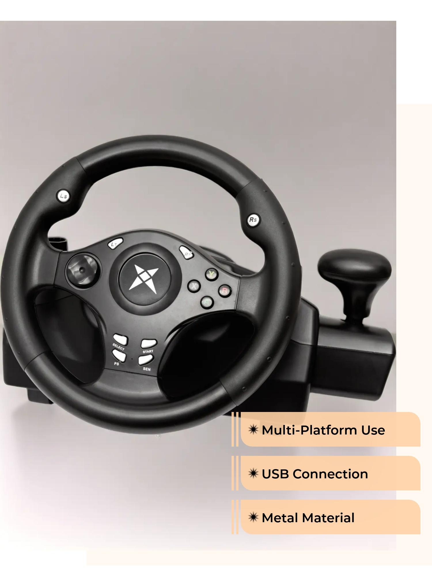 Doyo Game Steering Wheel for PC Racing Games, Compatible with Ps3/ps4/xbox 360/xbox One/android/ns Switch, Multi-Platform Controller