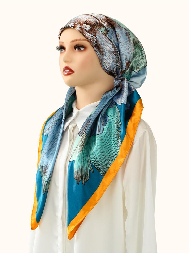 Elegant Satin Hijab Scarf, Soft Breathable Fabric, Easy Sweat Absorption, Perfect for Daily Wear, Elastic Fit Design