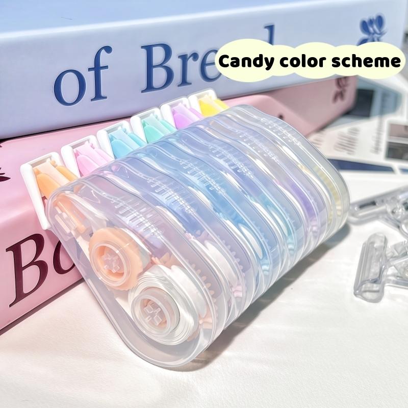 6pcs Soft Correction Tape Set, Transparent Portable Design, Smooth Durable, No Peeling or Cracking, Ideal for Learning and Writing Corrections, Essential Stationery