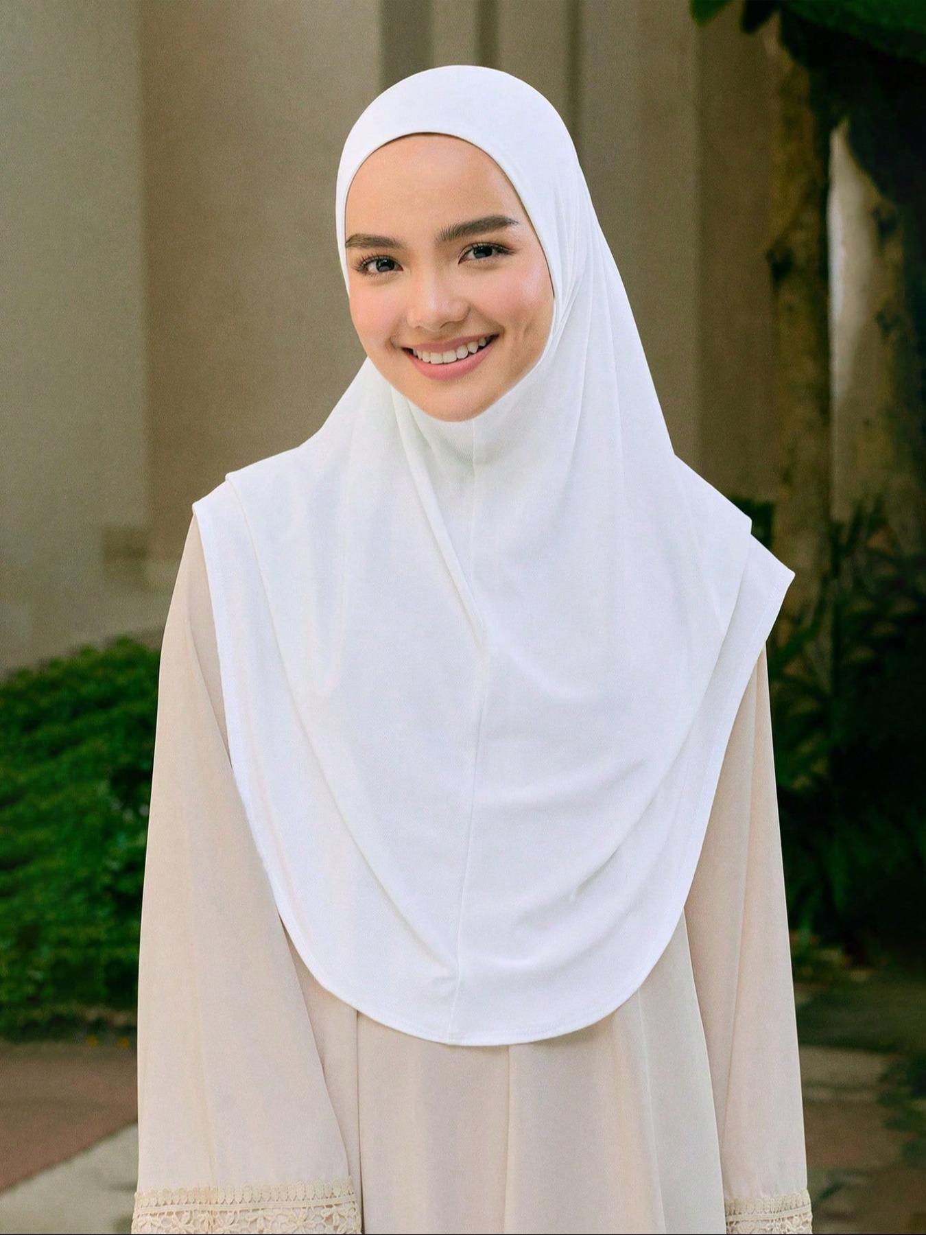 Women's Fashion Solid Elastic Chin Cover Headscarf, Sport Hijab Scarf for Daily Wear, Breathable Abaya Headband, Casual Modest Style