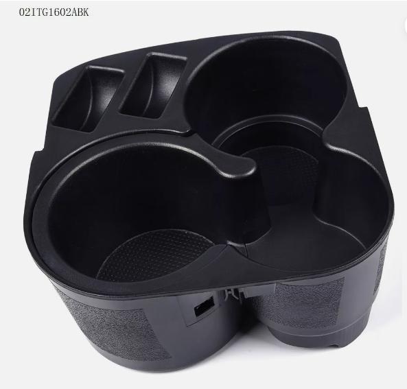 CROSSDESIGN Fit For 2007-12 Nissan Altima Black Center Console Cup Holder & Liner