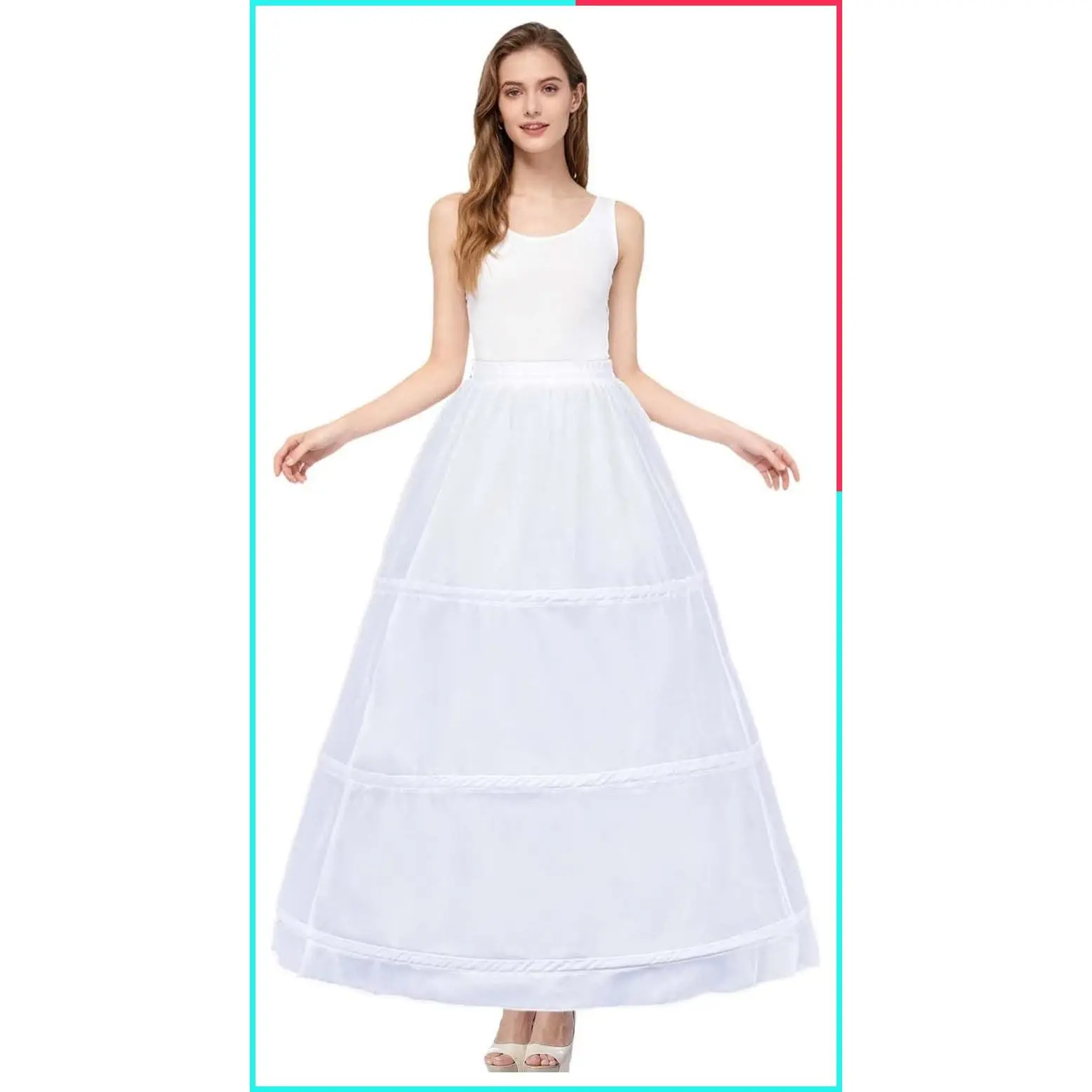 Women's Tulle Crinoline Petticoat Underskirt Slip for Wedding Ball Gown Bridal Dress (4/6-Hoop)