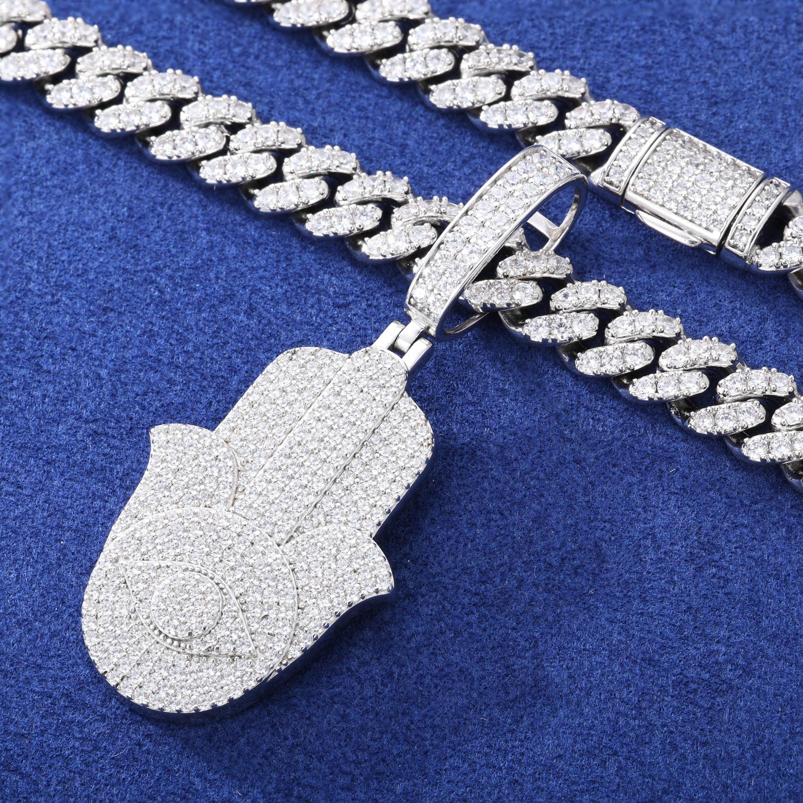 【#P514】UCCIYO 18k Gold-Plated Lab-Created Moissanite S925 Sterling Silver Synthetic Moissanite Pendant Necklace for Women Men Hip Hop Jewelry Gift