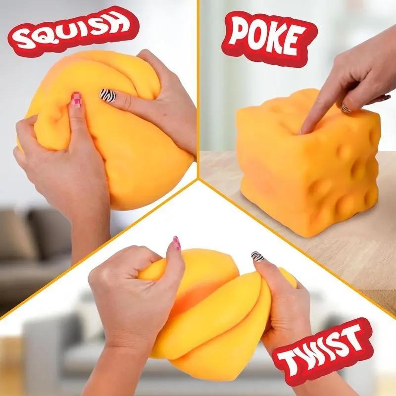 Soft Cheese Block Toy -, Stress Relief Squeeze Toy, Perfect for Play and Relaxation, Model Xinghao Cxq