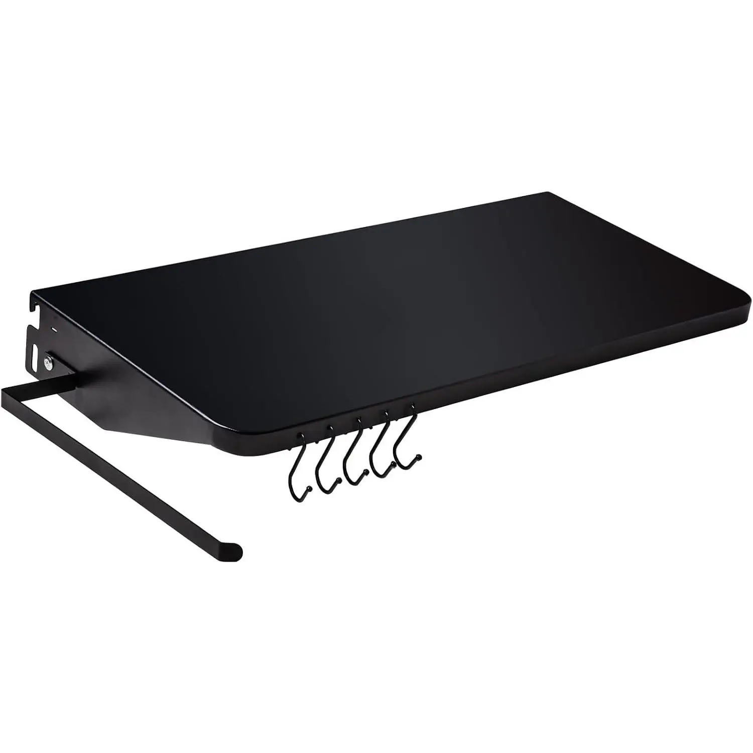 Upgraded Folding Front Pellet Shelf with Paper Towel Holder & Hanging Hooks, BAC362 Fits Traeger Pro 22, Pro 575, Eastwood 22 and Ironwood 650 Series Pellet Grills