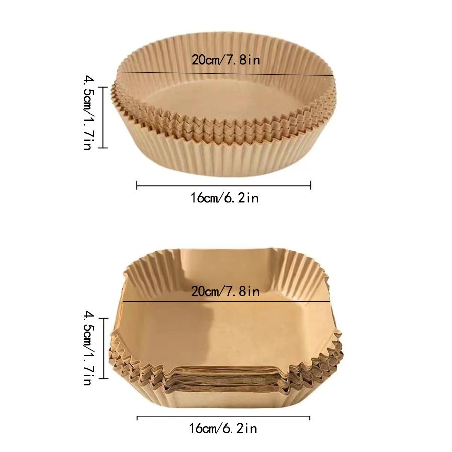 Air Fryer Disposable Paper Liners - 100Pcs 7.8In Square Parchment Paper Non-Stick Airfryer Basket Liners for Steamer Microwave Oven, Deep Fryer Parts & Accessories "STOP Scrubbing Your Air Fryer!