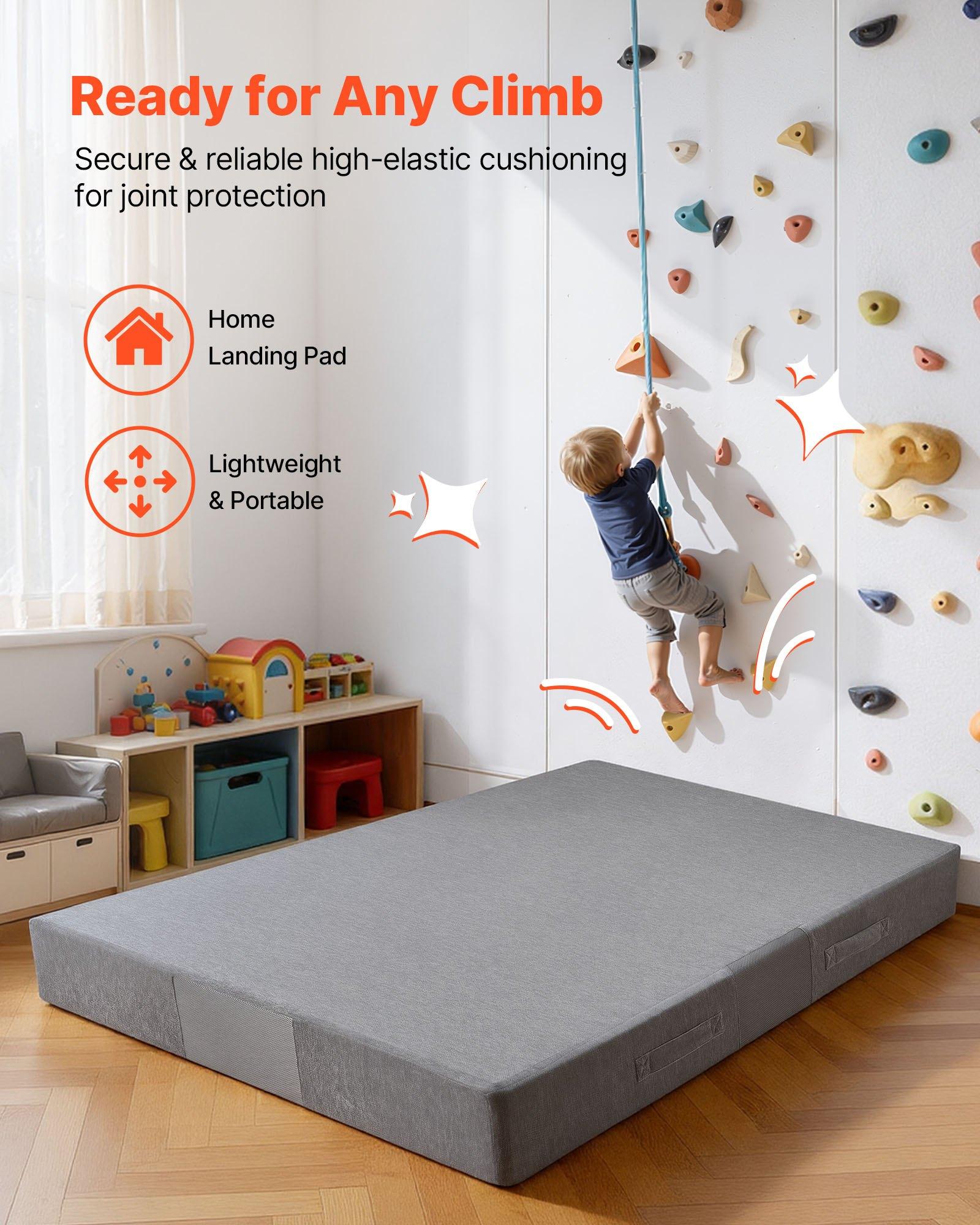 VEVOR sm-cc04 Large Crash Pad, 70.9x47.6x7.9 in (6x4 ft), Eco-Friendly Thick Soft Foam, Zipper Washable Cover, 35.9 lbs Athletic Equipment for Active Kids, Clinics, Jumping & Gymnastics Use