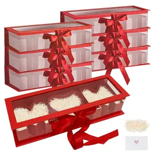 Empty Mother's Day Flower Box: 17.52'x5.98'x3.74' MOM Letters Shaped Fillable Cardboard Boxes with Ribbon and Lid for Mothers Birthday, Valentine's Day, Christmas, Roses Chocolate Jewelry Packaging, DIY Bouquet