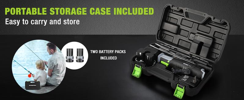 #JumpstartSale WORKPRO 12V Cordless Electric Fillet Knife with 8"& 10"Razor-Sharp Blades, Cordless Fillet Knife with Non-slip Grip Handle and Safety Lock, 2 Rechargeable Battery Packs, 1 Quick Battery Charger, and 1 Storage Carry Case for Fishing