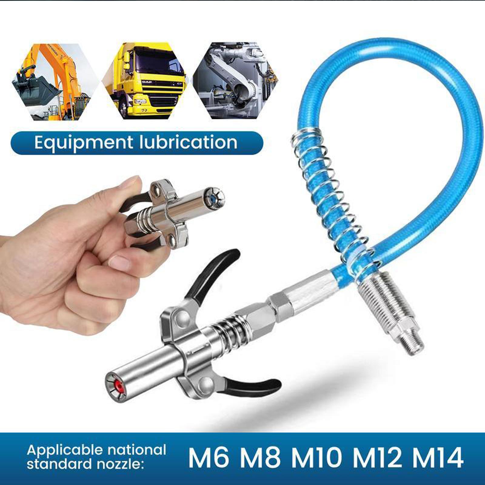 12,000 PSI High Pressure Grease Nozzle Fittings,Compatible With All 1/8" NPT Grease Guns,Grease Joint Fittings,Grease Gun Coupler,For greasing all machinery and equipment filling.
