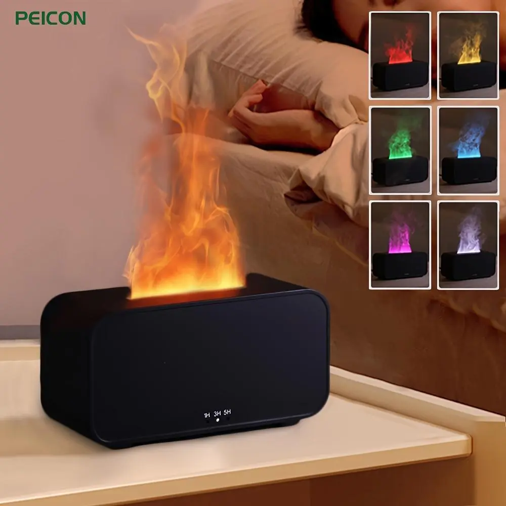 Air Humidifier Essential Oils Diffuser Flame Aroma Humidifier Air Aroma Diffuser for Home Bedroom Car Mini Aroma Fragrance USB Humidifiers Diffusers