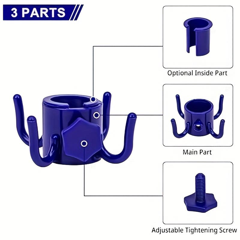 2pcs, adjustable 4-paw beach umbrella hook - Durable ABS plastic, multi-coloured (blue/green/white/orange) - Securely hang towels, cameras, clothes and bags - Suitable for 2.49cm-3.17cm parachute poles, suitable for beach, Utility Hooks