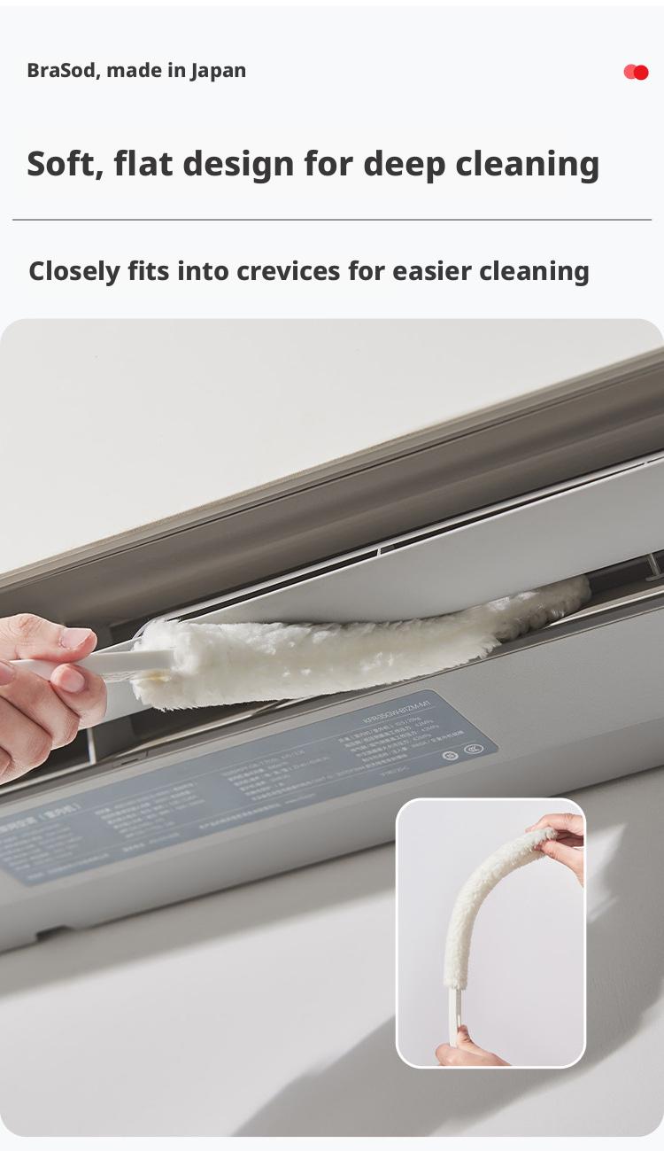 Air Conditioner Gap Cleaning Brush, Detachable Washable Soft Bristle Dust Cleaner for Home Window Blinds Crevice Cleaning