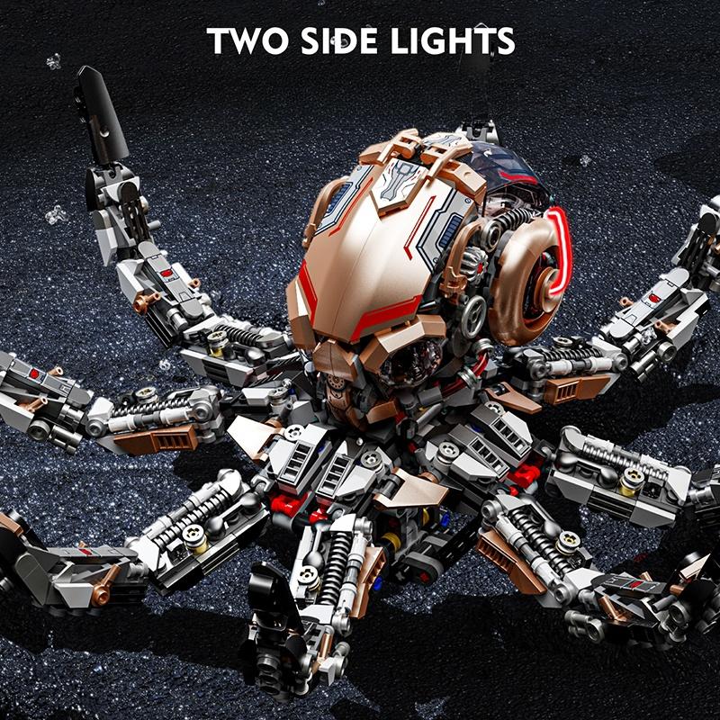 Creative Movable Octopus Model Building Set, MOC Style STEM Learning Toys, Interactive Tentacle Bricks Birthday Present