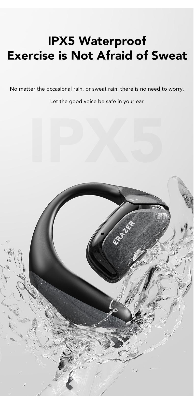 ERAZER XF29 2.4G Open Earphones,True Wireless Bluetooth 5.4 Headphones, IPX5 Waterproof Ear Buds,HiFi Sound Headsets with MIc,2.4G Fast Connect Earphones