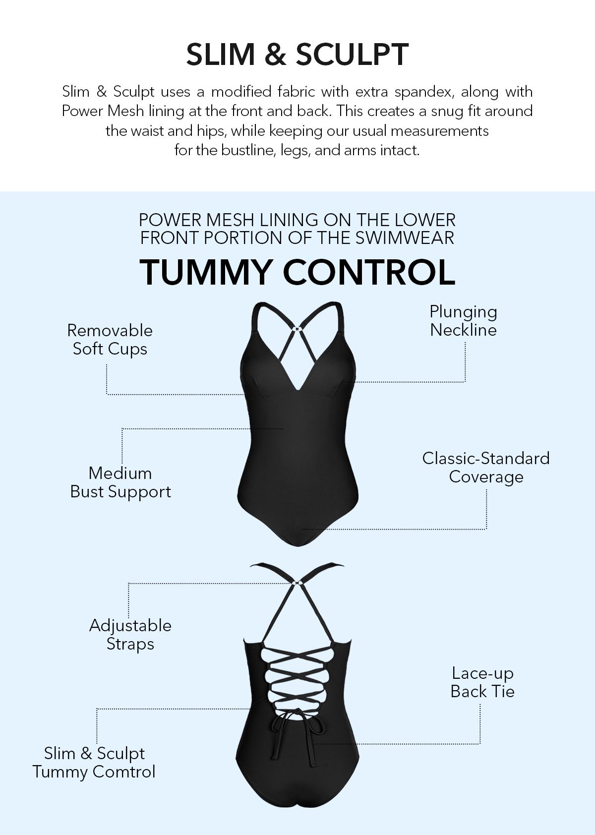 CUPSHE One-Piece Swimsuit: Plunging V Neck Sculpting Tummy Control Bathing Suit swimwear with Adjustable Lace-Up Back (Size XS-3XL) SpringStatements