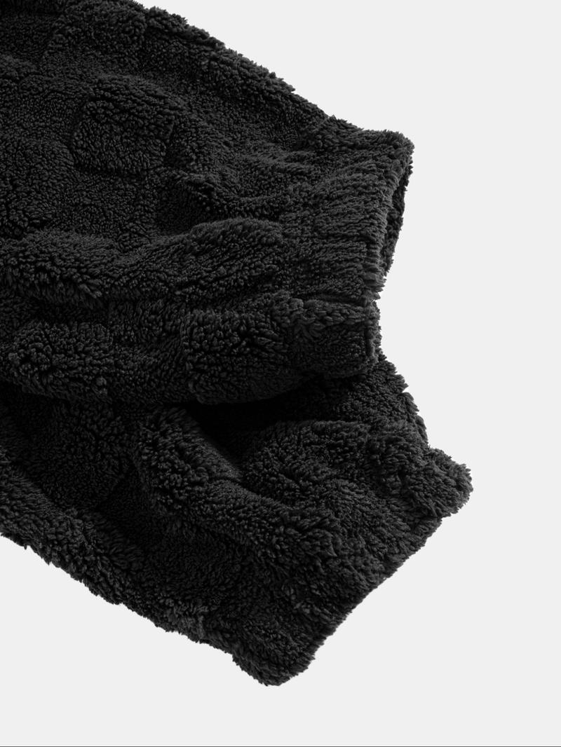 Men's Sport Pants, Two-Sided Fleece Jacquard Plaid Casual Long Pants, Pockets, Men's Warm Leisure Sports Pants, Soft Comfy Sweatpants