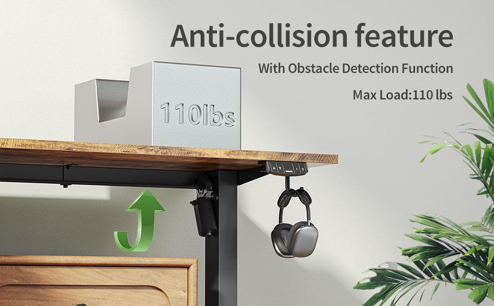 Agilestic 55.1 Inch Electric Height Adjustable Standing Desk, Sit to Stand Up Computer Desk with Memory Preset, Ergonomic Home Office Desk with Hooks,White/Black/Rustic Brown/Dark Walnut