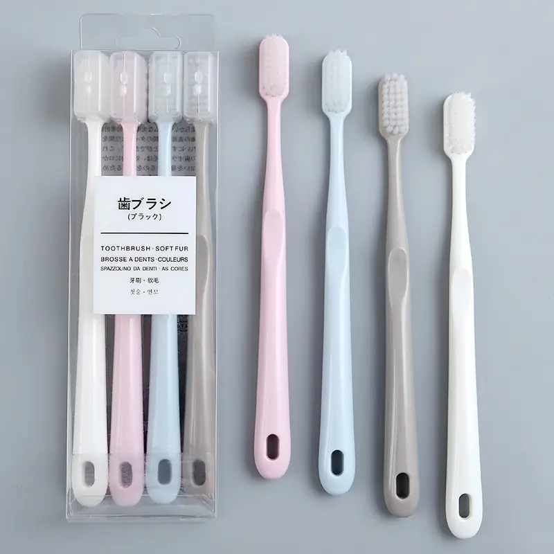 4/8/12-Pack Macaron Soft Bristle Large Head Disposable Toothbrushes, Portable Set for Travel & Home Guest Daily Oral Care Hygiene Needs, Toothbrush