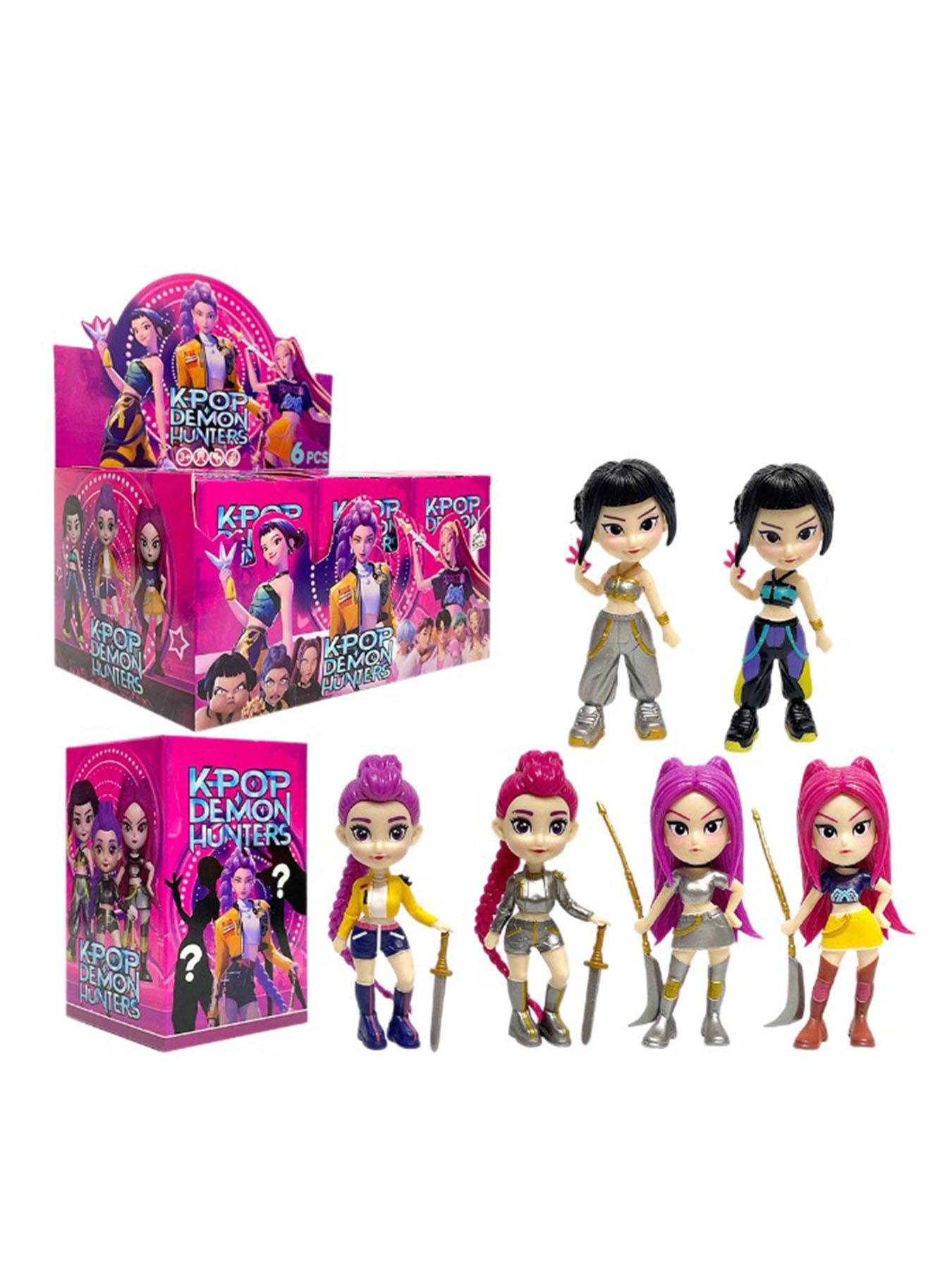 Six-Piece K-Pop Hunter Girl Doll Set Figures, Fashion Vinyl Figure, Anime Model Toy Decorations, Home Collection & Desk Display, Christmas and New Year Gift Choice