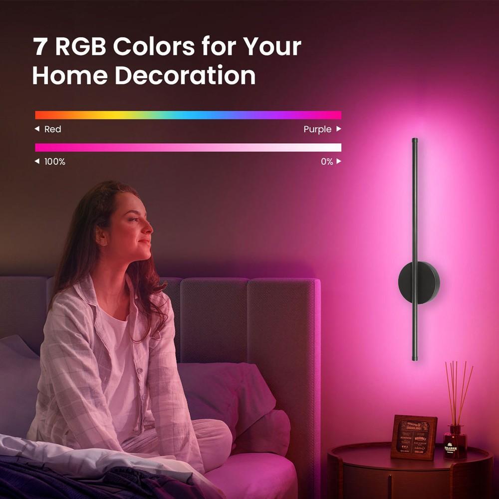 1/2-piece RGB Wall Lights, Modern LED Rechargeable Decorative Wall Lamps, Wireless Magnetic Installation, Remote-Controlled Dimming, 7 Colour Options, For Bedrooms, Feature Walls, Stairwells and Hallways, Minimalist Indoor Home Wall Lighting