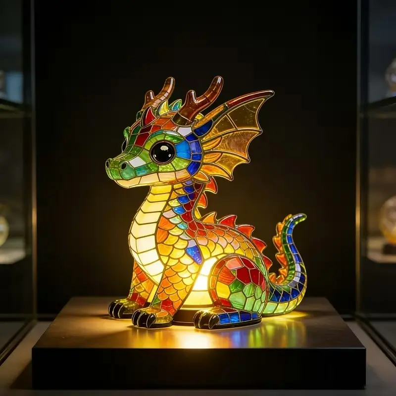 LED Lucky Dragon Night Light, Resin Decorative Lamp, USB Plug Home Ambiance Light, Ideal for Bedroom, Study Room, Desk, Gift for Boys and Girls