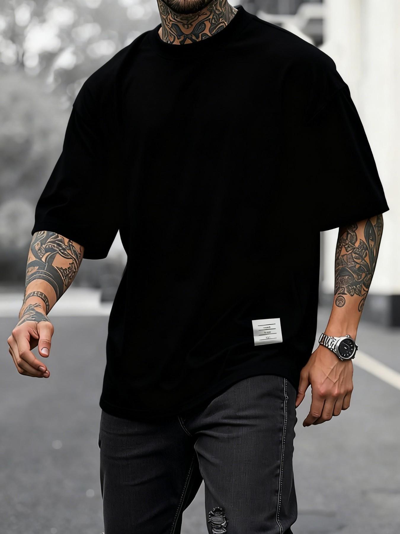 Men's Plus Size Round Neck Short Sleeve Shirt, Ultra Comfortable Everyday Wear, Casual Streetwear Oversized Style, Perfect for Daily Use Men's Plus Size Round Neck Short Sleeve Shirt, Ultra Comfortable Everyday Wear, Casual Streetwear Oversized Style, Perfect for Daily Use