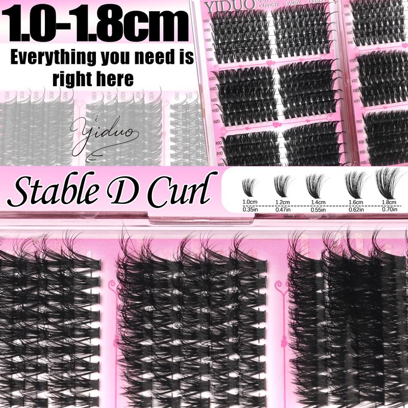 2102pcs/set Mixed Styles Lash Clusters Kit, 13 Styles Fairy A/B, Volume 40D/50D/60D/100D/150D and Bottom Eyelash Clusters Extensions with Bond and Seal, Makeup Tools for Beginners and Proficient, DIY at Home with Eyelash Extension Tweezers