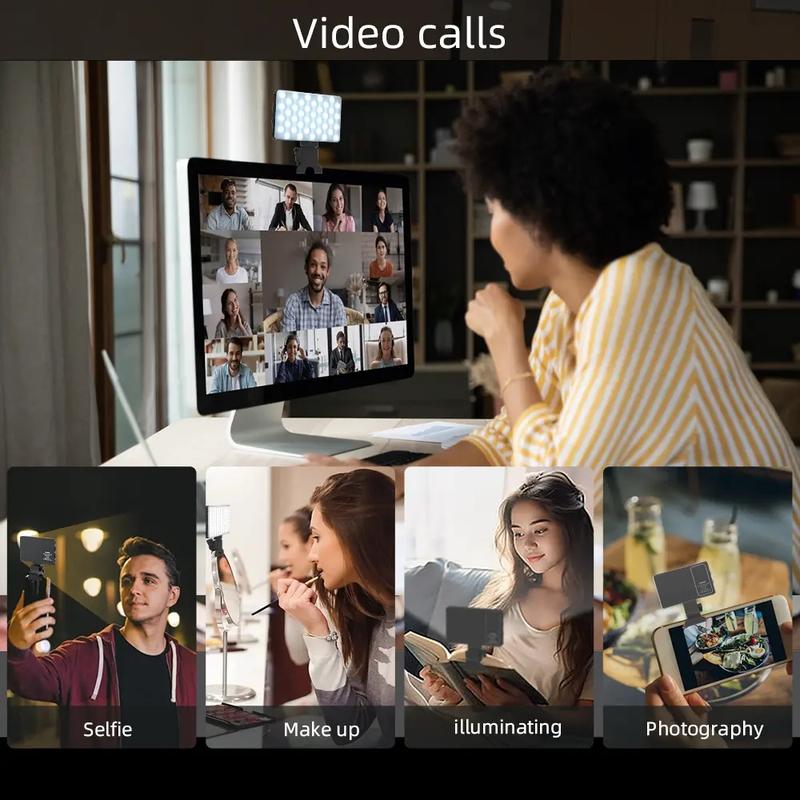 Portable Selfie Light with Clip, Rechargeable CRI 95+ 3 Light Modes Clip on Light, Selfie Accessories for Phone/Tablet/Laptop