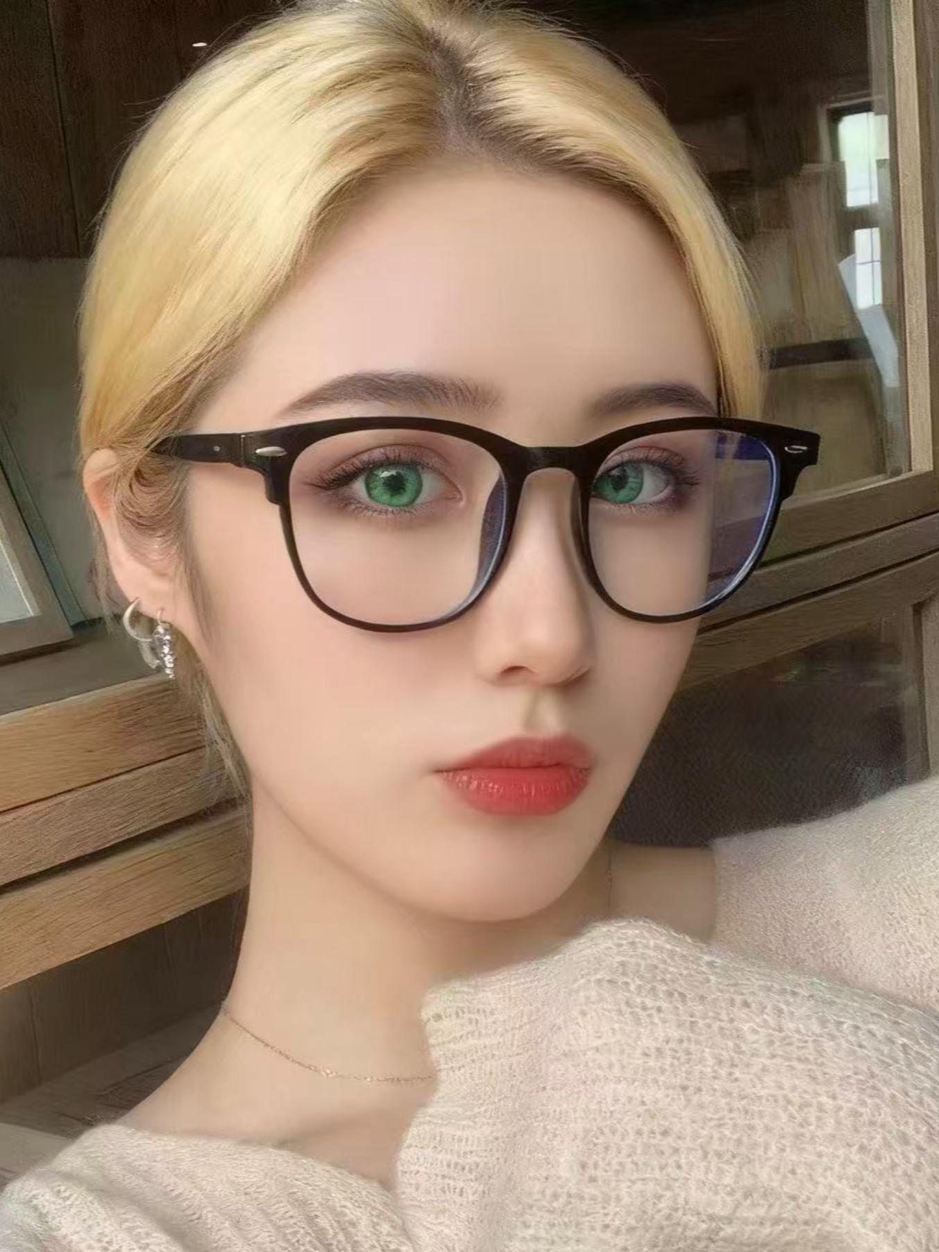 Vintage Lightweight Fashion Eyeglasses Set, Classic Fashion Glasses, Full Frame Design, Versatile Style, Suitable for Daily Commute, Home, Casual, Photography, Travel