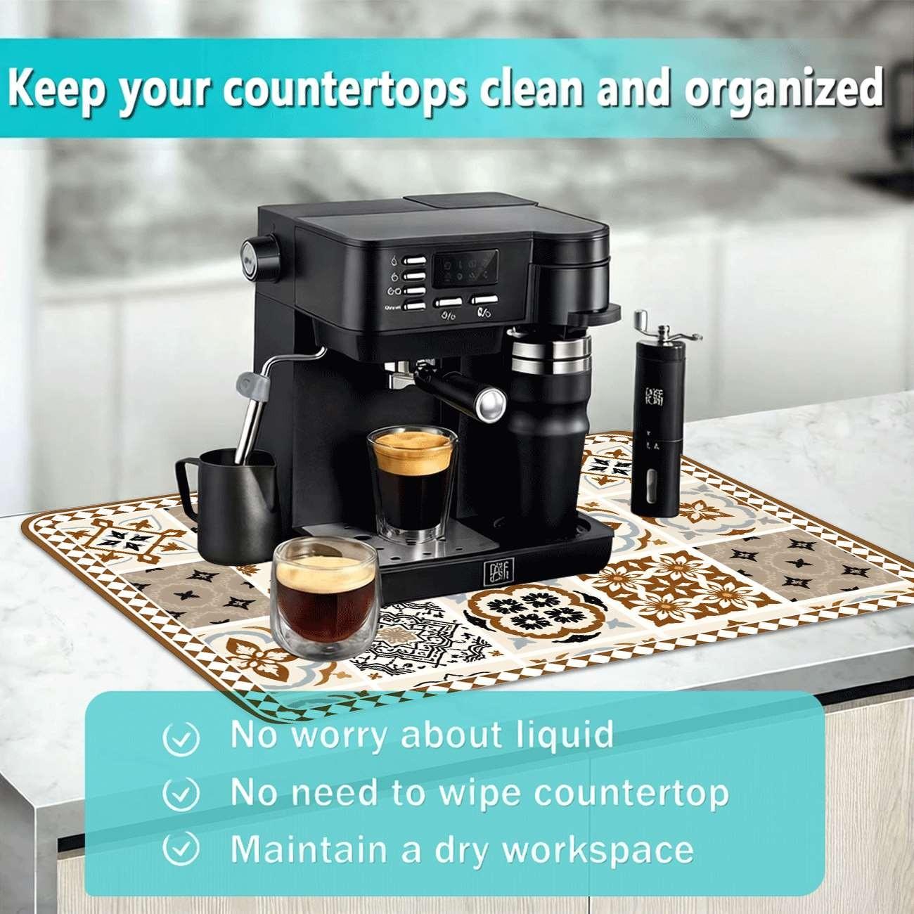 Multi-Functional Table Mat, Classic Plaid Print Rubber Coaster, Easy Clean, Water Absorbent, Non-Slip, Durable, Ideal for Kitchen and Bedroom