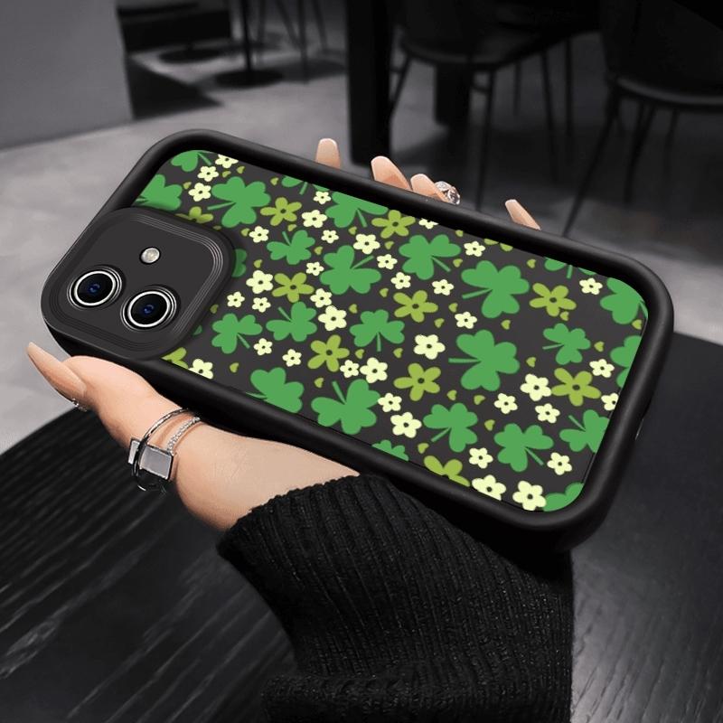 Clover Joy Pattern iPhone Case, Compatible with iPhone 17 Pro Max/16e/15plus/14pro/13pro/air, Anti-Slip Full Coverage Soft Tpu Protector