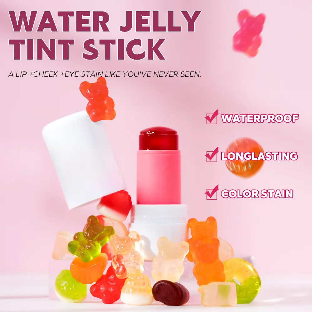 Dewy Jelly Blush Stick, Dual-Use Lip & Cheek Tint, Long Lasting Smudge-Proof Cream Blush