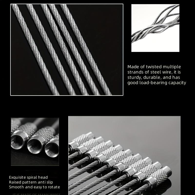 20counts Stainless Steel Keychain Ring, Heavy-Duty Metal Keychain Cable, Large Key Ring Holder for Outdoor Camping, Multi-Purpose Keychain Accessories，Christmas gift