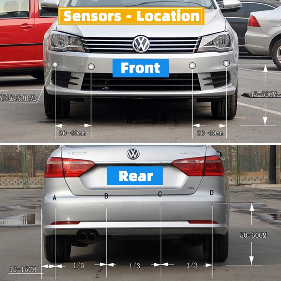 Parktronic 8 Parking Sensor Kit Reverse Backup Radar System Aid Ultrasonic Distance Detection Sound Warning for Car Vehicle