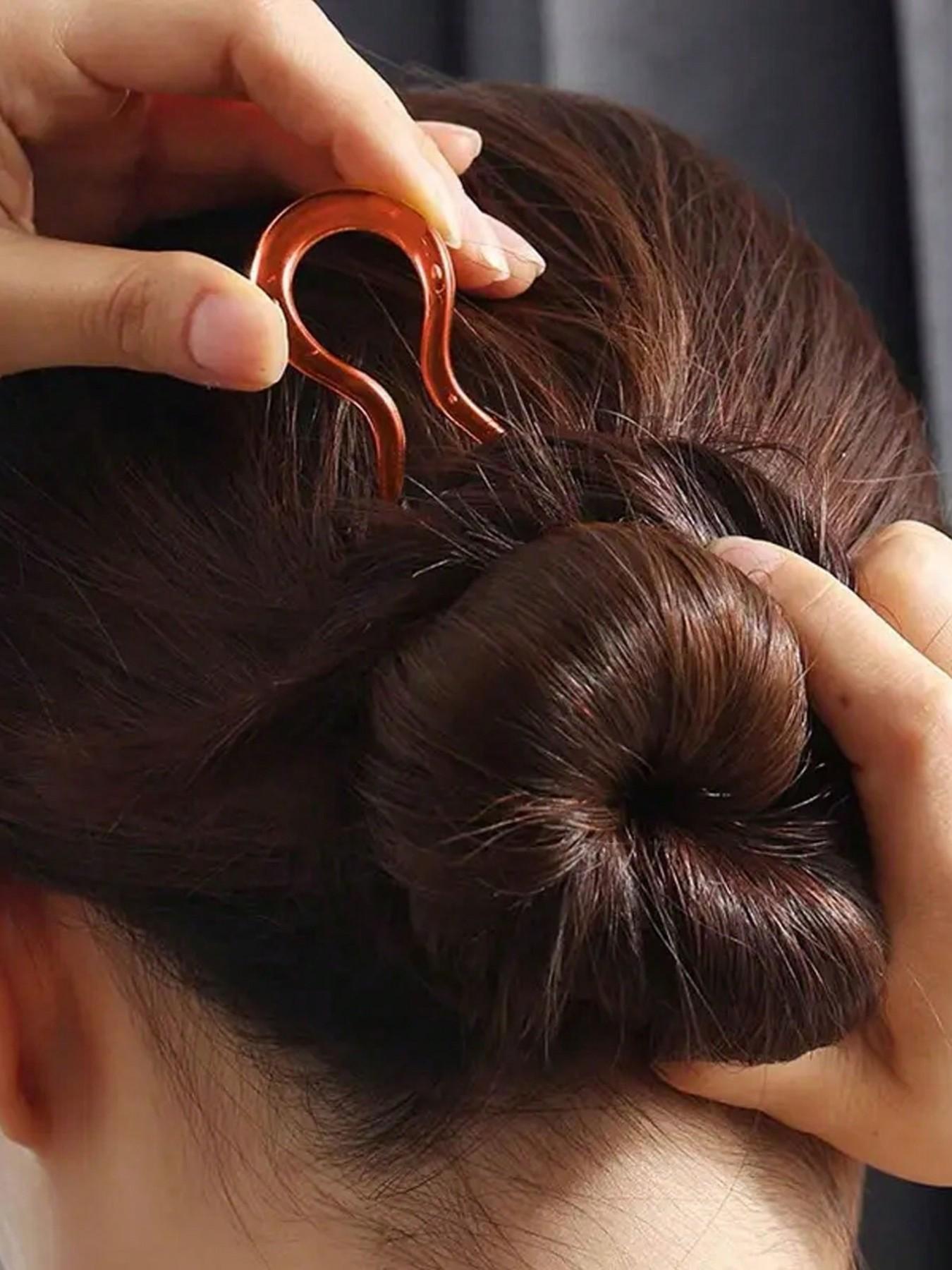 Elegant U-Shaped Hairpins, French Style Hairpin，Durable Plastic Hair Fork Sticks, Versatile Headwear Clips for Women - Ideal for Back to School Accessory, Hair Styling Clips|Minimalist Hairpins|Durable Hairpins, Hair Accessories