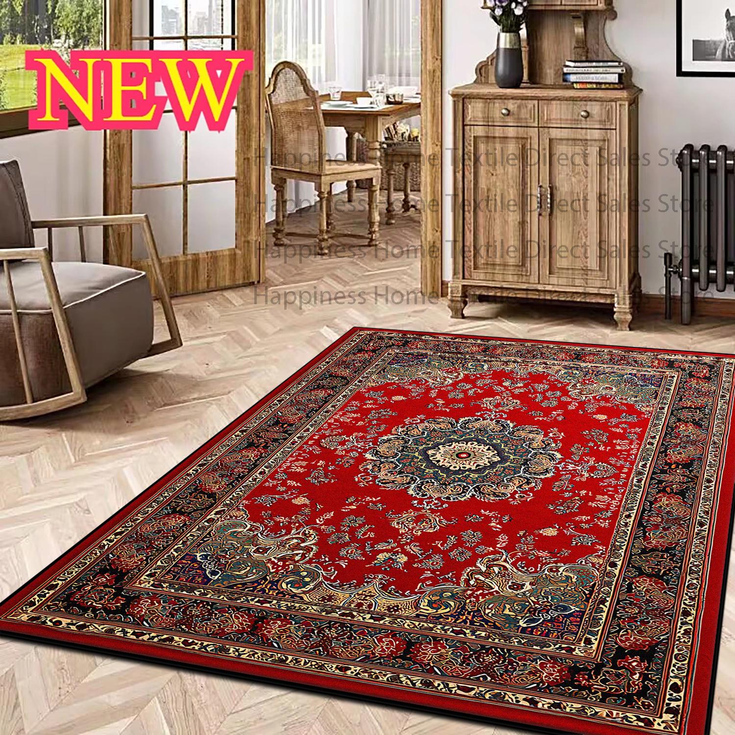 Vintage Persian Medallion Flannel Area Rug - Traditional Oriental Boho Print Soft Mat for Living Room, Non-Slip Ethnic Home Decor #VintagePersianRug #OrientalMedallionMat #BohoEthnicDecor #TraditionalCarpet #NonSlipFlannelRug